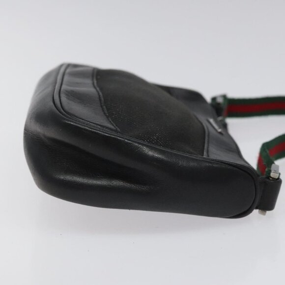 GUCCI Web Sherry Line Accessory Pouch Canvas Black Red Green 92821 Auth EC563 - Picture 6 of 16